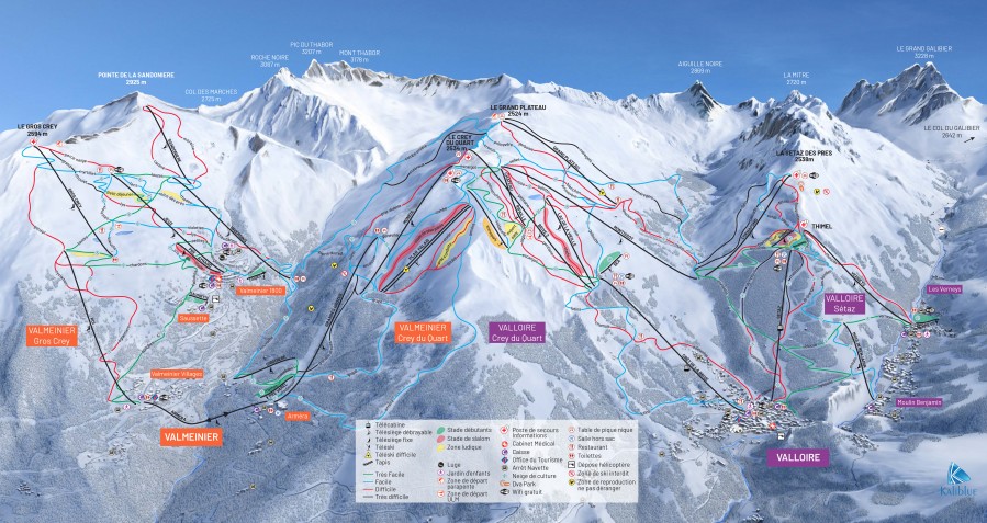 Ski map Galibier-Thabor Ski Area